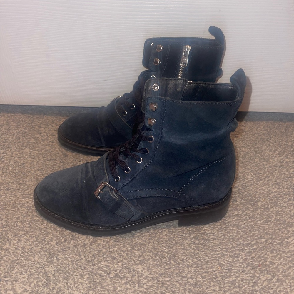 All Saints Donita Suede Boots, Blue, Women Size 40(10)